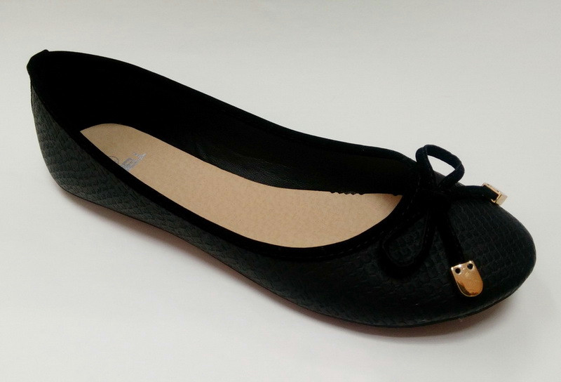 snake PU upper with little bow elegant ladies casual shoes